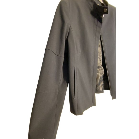 I.E. Women's Navy Jacket Blazer Y2K Classic Full Zip Pockets Vintage Lined sz 12 - Picture 4 of 7